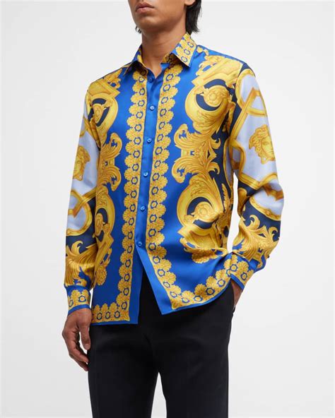 versace silk shirt men's|versace barocco shirt men's.